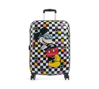 American Tourister Wavebreaker Disney Spinner Check-in Suitcase, 67 cm | Mickey Check, hardside suitcase, 67H x 47W x 26D cm, 64 L, 3.6 kg, with TSA lock and U-shaped zip divider with pocket