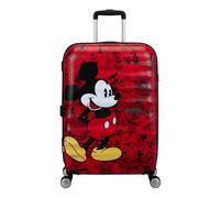 American Tourister Wavebreaker Disney Spinner Check-in Suitcase, 67 cm | Mickey Comics Red, hardside suitcase, 67H x 47W x 26D cm, 64 L, 3.6 kg, with TSA lock and U-shaped zip divider with pocket