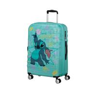 American Tourister Wavebreaker Disney Spinner Check-in Suitcase, 67 cm | Stitch Flower, hardside suitcase, 67H x 47W x 26D cm, 64 L, 3.6 kg, with TSA lock and U-shaped zip divider with pocket