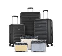 American Tourister Westridge Hardside Luggage Set with Spinner Wheels, Black, 3PC Set (CO/M/L), Westridge Hardside Luggage with Spinner Wheels