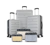 American Tourister Westridge Hardside Luggage Set with Spinner Wheels, Silver, 3PC Set (CO/M/L), Westridge Hardside Luggage with Spinner Wheels