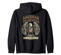 American Tradesman Built By Hand Built To Last Flag Eagle Zip Hoodie