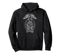 American Traditional Eagle Clipper Ship Outline Tattoo Pullover Hoodie