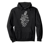 American Traditional Panther Head w/Dagger Outline Tattoo Pullover Hoodie