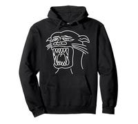 American Traditional Ugly Panther Head Outline Tattoo Pullover Hoodie