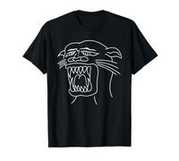 American Traditional Ugly Panther Head Outline Tattoo T-Shirt