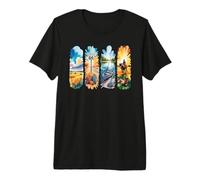 American Travel Adventure Outdoors Watercolor Art Premium T-Shirt