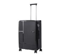 AMERICAN TRAVELLER Travel Mate 24" Hard Shell Check-in Suitcase, Black | Checked Luggage For 5-7 Day Trips, ABS Hard Shell, Scratch-Resistant, 360° Spinner Wheels, TSA Lock, (Black)
