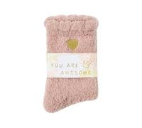 American Trends Coral Fleece Cloud Socks Ultra-Soft Fuzzy Warm Sleep Socks Cozy Unisex Gifts for Birthday Self-Care, Pink - Awesome, One Size
