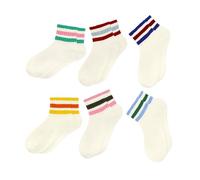 American Trends Womens Crew Socks Striped Athletic Socks Vintage Slouch Solid Color Mid Calf Tube Socks