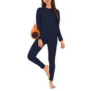 American Trends Womens Thermal Underwear Set - Long Johns for Base Layer Women with Fleece Lined for Winter-Warm Loungewear, Navy, Medium