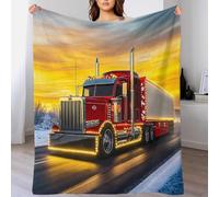 American Truck Fleece Blanket Throws for Sofas/bed/chair/camping Fluffy Warm Soft 18-Wheeler Peterbilt379 Blanket for Rest Time , Anti-Pill Fleece Blanket 40x50inch(100x130cm) Fit All Season