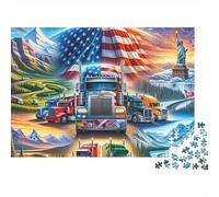 American Truck Jigsaw Puzzle 1000 Piece Jigsaw Puzzle Puzzle for Adults Scenic View Relaxing 38x26cm/1000pcs
