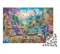 American Truck Scene 1000 Piece Jigsaw Puzzles Recycled Hot Air Balloon Puzzle for Elderly Puzzle Game Props for Family And Friends Birthdays Great Gift 38x26cm/1000pcs