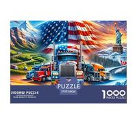 American Trucking Scene Precise Cut Pieces Ideal for Stress Reduction, Mental Calmness And Enjoying Leisure Moments 38x26cm/1000pcs