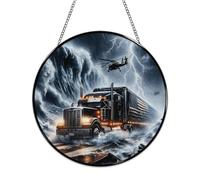 American Trucks Stained Glass Window Hanging Sign Suncatcher