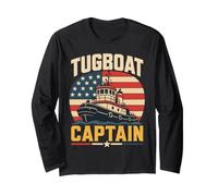 American Tugboat Captain Boat Operator Long Sleeve T-Shirt