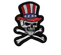 American Uncle Sam USA Skull Dead Souls Goth Halloween Clothing Embroidered Patches Appliques Iron On Sew On Fabric Badges Ghost DIY Scary Accessory Party Favor Gifts Clothes