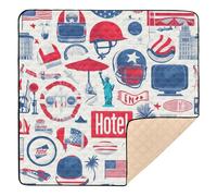 American Unique Cute Foldable Baby Play Mat for Indoor Outdoor Washable Activity Gym Mat for Babies Infants Toddlers, 50'' x 50''