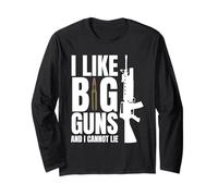 American US Flag Assault Sniper Rifle Machine Gun Firearms Long Sleeve T-Shirt