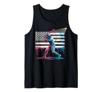 American USA Flag Baseball 101 Ice Cream Baseball Drip Tank Top