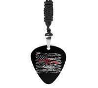 American USA Flag Boar Hunting Wild Personalized Guitar Picks Necklace Guitar Pendant Jewelry Gifts for Women Men
