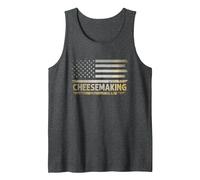 American USA Flag Cheesemaking Tank Top, Men, Dark Heather Grey, XX-Large