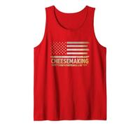 American USA Flag Cheesemaking Tank Top, Men, Red, XX-Large