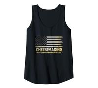 American USA Flag Cheesemaking Tank Top, Women, Black, XX-Large