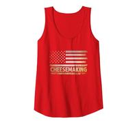 American USA Flag Cheesemaking Tank Top, Women, Red, XX-Large