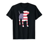 American USA Flag Dog Staffy Pitbull Stars Bully Stripes Value Graphic T-Shirt, Men, Black, L