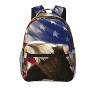 American Usa Flag Eagle Art Cute Backpack Waterproof Lightweight Casual Backpack One Size Daypack Travel Laptop Bag For Men Women