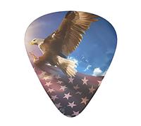American Usa Flag Eagle Art Guitar Plectrums 12 Pieces Set =>> Comfortable In The Hand With Smooth Edges Three Thicknesses To Match