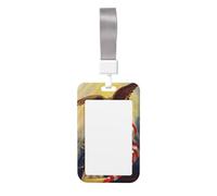American USA Flag Eagle Art Print Id Card Holder,Badge Holder with Lanyard,Work Pass Protector for Office Staff School Nurse