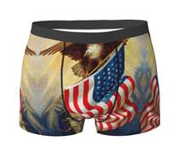 American USA Flag Eagle Art print Soft Men's Underwear Boxer Briefs Comfortable Underwear Boxer Briefs for Men 1Pack Black