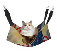 American USA Flag Eagle Art print Soft Sleeping Hammock Cat Hammock for Cage Hanging,Pet Hammock Bed Adjustable for Small Animals
