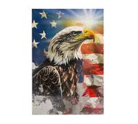 American USA Flag Eagle Art Printed Wooden Puzzle 300 Piece, Cute Puzzle Game in Plastic Box for Family Entertainment and Brain Training Gifts