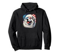 American USA Flag Great Pyrenees Pyrenean Mountain Dog Pyr Pullover Hoodie