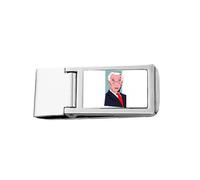 American USA President Serious Shocked Slim Money Clip Stainless Holder Pocket Wallet