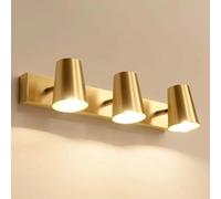 American V-intage Wall Sconce 3 Heads Bathroom Mirror Front Lamp Brass E27 Light Compatible with Bedroom Living Room, Luxury