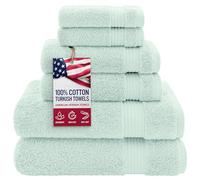 American Veteran Towel, 100% Cotton Turkish 6 Piece Towel Set, Luxury Towels Set of 6 for Bathroom Essentials, 2 Bath Towel 2 Hand Towel 2 Washcloth, Mint Green