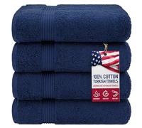 American Veteran Towel, 100% Cotton Turkish Bath Towels for Bathroom 4 Pack Clearance Prime, 27x54 Extra Large Premium Soft Drying Bathroom Towels, Navy Blue