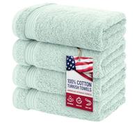 American Veteran Towel, Hand Towels for Bathroom Set of 4, 100% Cotton Turkish Hand Towel Sets Clearance Prime, Soft Hand Face Towels, Mint Green Hand Towels