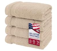American Veteran Towel, Hand Towels for Bathroom Set of 4, 100% Cotton Turkish Hand Towel Sets Clearance Prime, Soft Drying Hand Face Towels, Beige Hand Towels