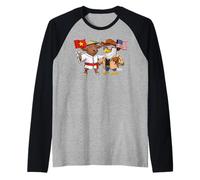 American Vietnamese Roots USA Vietnam Flag Raglan Baseball Tee