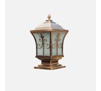 American Villa Gate Outdoor Waterproof IP65 Bollard Column Lamp E27 Pillar Lantern Open Air Landscape Courtyard European Garden Fence Lawn Post Light