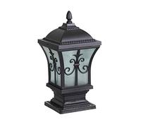 American Villa Gate Outdoor Waterproof IP65 Bollard Column Lamp E27 Pillar Lantern Open Air Landscape Courtyard European Garden Fence Lawn Post Light