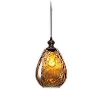 American Vintage Industrial Waterway Stone Glass Barn Pendant Light E27 Retro Country Seed Shape Chandelier Suspension Light for Cafe Bar Counter Lobby, Change for the better