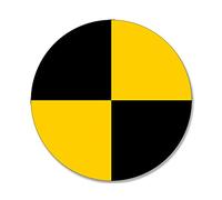 American Vinyl ROUND Hardhat Sized CRASH TEST DUMMY Symbol Sticker (danger funny)