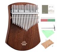 American Walnut Solid Wood Thumb Piano - Fan-shaped, 17 Note Kalimba, Environmentally Friendly Paint-Free, Portable Finger Piano Instrument for Kids Beginners Adult